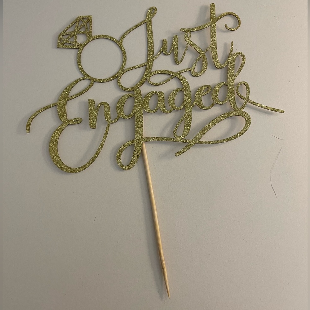 Just Engaged Cake and cupcake Toppers